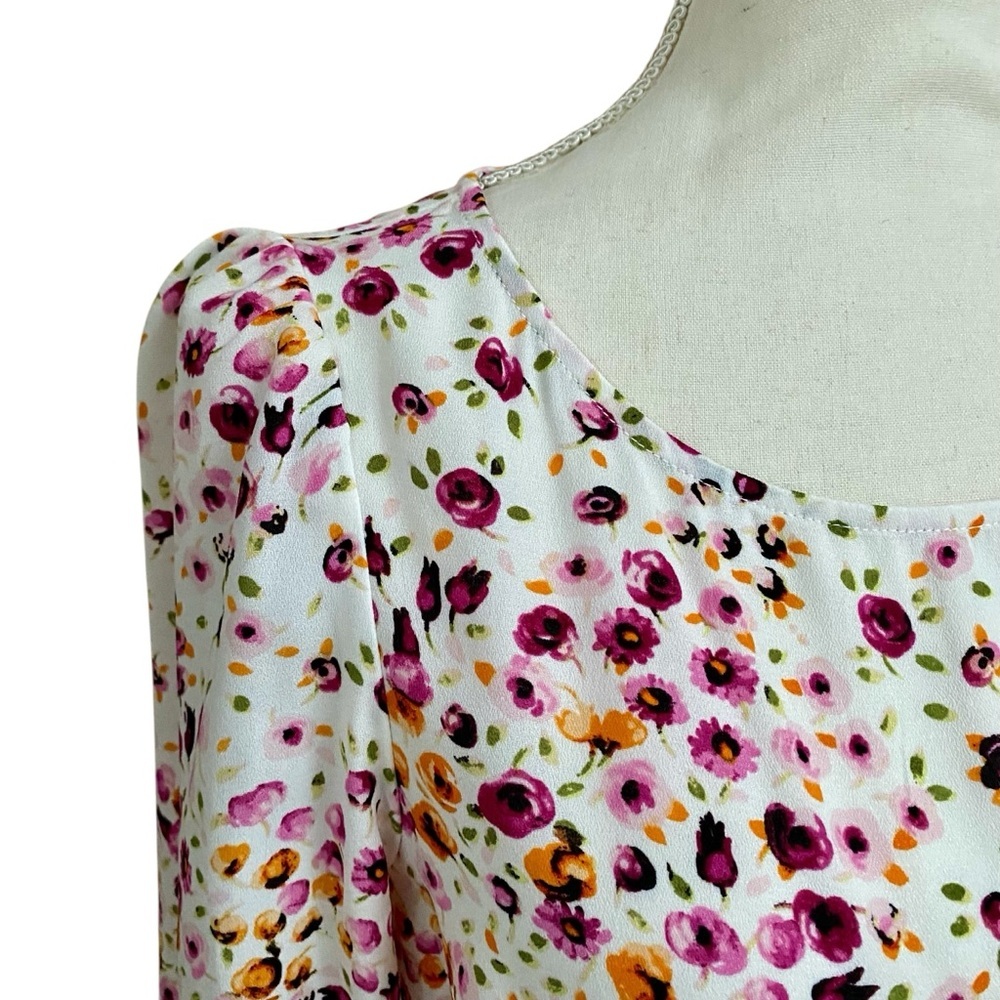 Maison Tara Floral Smocked Ruffle Dress Size 6 NWT - Picture 3 of 16